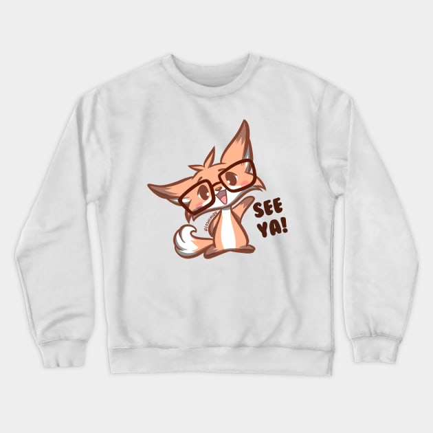 Cute Kawaii Nerd Fox see you Crewneck Sweatshirt by Kyumotea